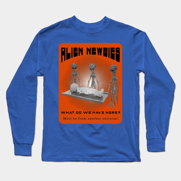 Alien Newbies - Orange and Black Long Sleeve T-Shirt by The Black Panther